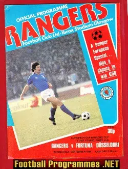 Glasgow Rangers v Fortuna Dusseldorf 1979 - ECWC German Team