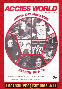 Hamilton Academical v Bristol Rovers 1975 – Friendly Match