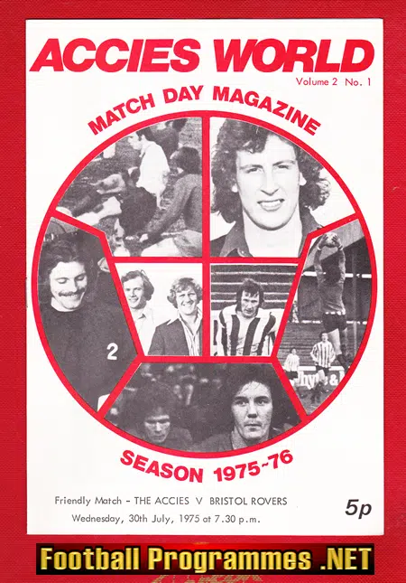 Hamilton Academical v Bristol Rovers 1975 – Friendly Match