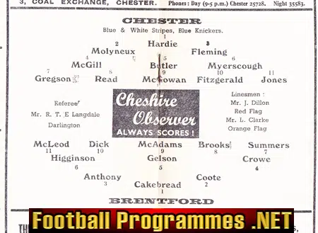 Chester v Brentford 1963