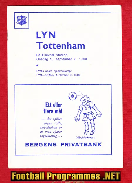 Lyn v Tottenham 1972 – Oslo – Norway