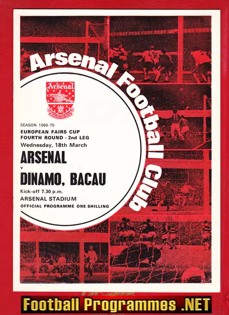 Arsenal v Dinamo Bacau 1970 – European Fairs Cup