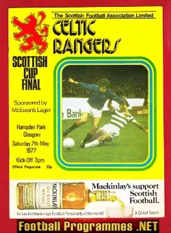Glasgow Celtic v Glasgow Rangers 1977 - Scottish Cup Final