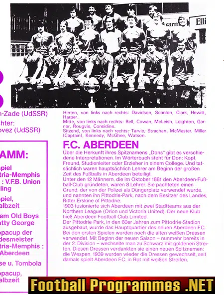 Austria Memphis v Aberdeen 1980 - FK Austria Wien