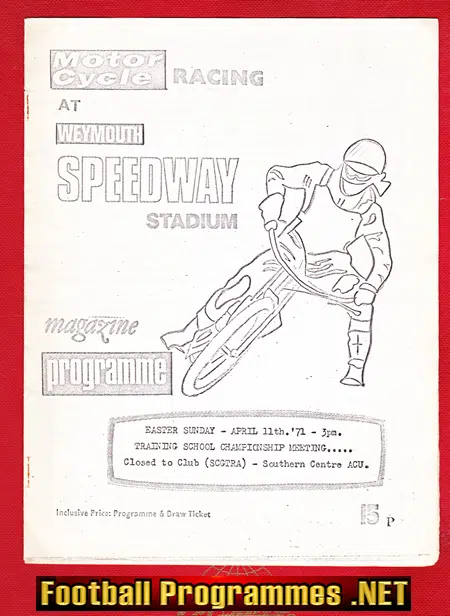 Weymouth Speedway Training School Championship 1971