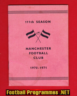 Manchester Rugby Football Club Fixtures Book 1970 – 1971