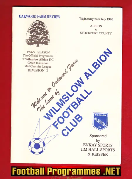 Wilmslow Albion v Stockport County 1996 Oakwood Farm Local Derby