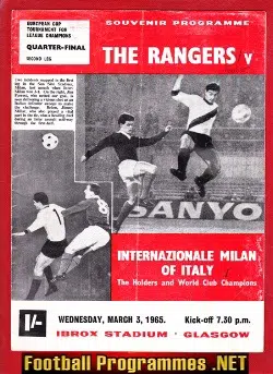 Glasgow Rangers v Inter Milan 1965 - European Cup QF