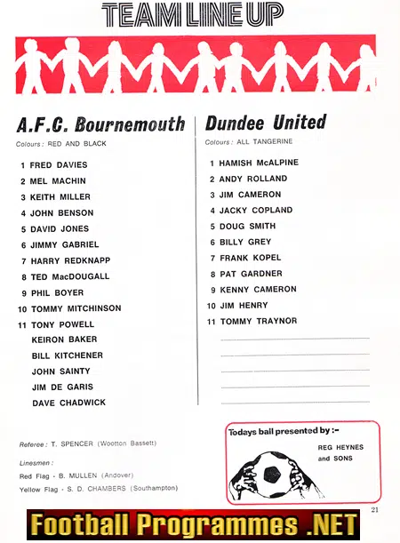 Bournemouth v Dundee United 1972 - Public Practice Match