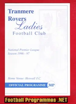 Tranmere Rovers Ladies v Ilkeston Town 1996 - Womens Football
