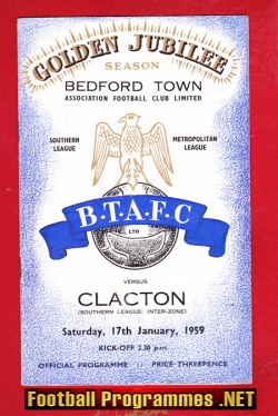 Bedford Town v Clacton 1959 – Golden Jubilee Season