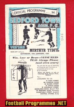 Bedford Town v Merthyr Tydfil 1953
