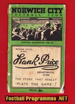 Norwich City Football Club Official Handbook 1948 - 1949