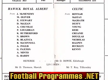 Hawick Royal Albert v Glasgow Celtic 1980 - Floodlight Friendly