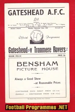 Gateshead v Tranmere Rovers 1952