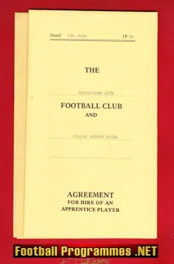 Birmingham City Julian Dicks Original Football Players Contract