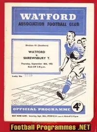 Watford v Shrewsbury Town 1952