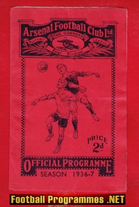 Arsenal v Charlton Athletic 1937 – 1930’s Football Programme