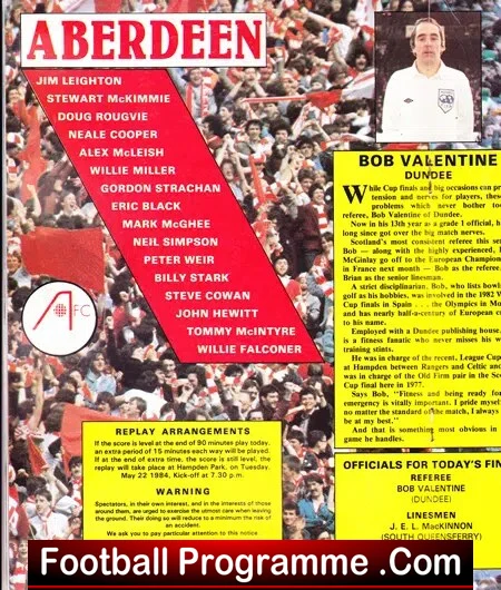 Aberdeen v Glasgow Celtic 1984 - Scottish Cup Final Hampden Park
