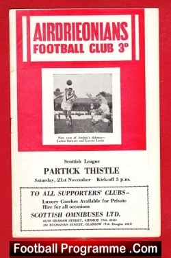 Airdrieonians Airdrie v Partick Thistle 1960s ? - no year - football programme