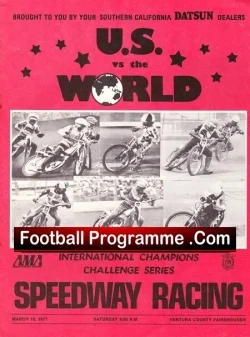 America Speedway v The World 1977 - Southern California - speedway programme