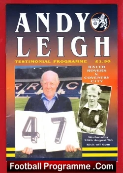 Andy Leigh Testimonial Benefit Match Raith Rovers 1996 - football programme