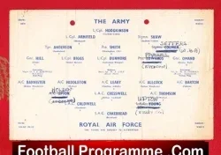 Army v Royal Air Force RAF 1956 Duncan Edwards Manchester United - football programme