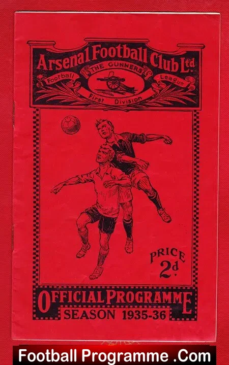Arsenal v Aston Villa 1936 – 1930’s Football Programme