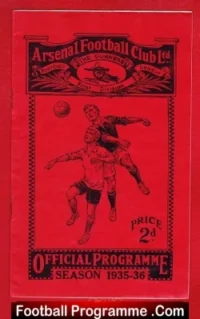 Arsenal v Aston Villa 1936 – 1930’s Football Programme