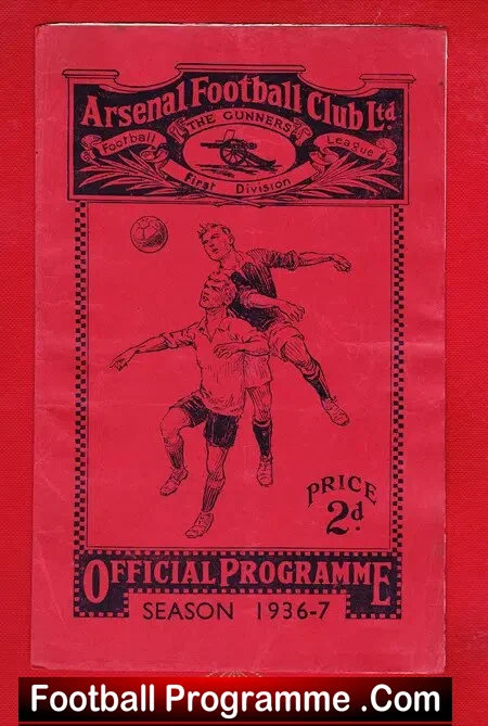 Arsenal v Charlton Athletic 1937 – 1930’s Football Programme
