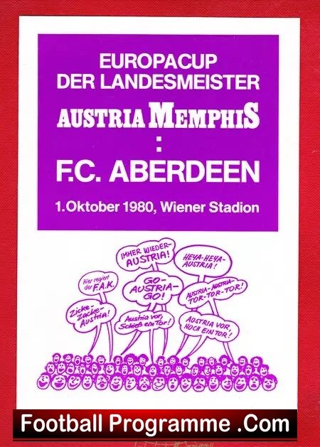 Austria Memphis v Aberdeen 1980 – FK Austria Wien