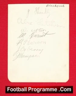 Blackpool Football Club Multi Signed Autographed Team 1930 1931 - football programme
