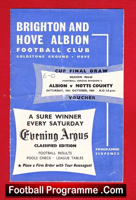 Brighton Hove Albion v Notts County 1964