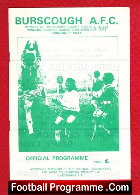 Burscough v St Helens Town 1978 – Cheshire League Cup