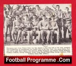 Cardiff City Football Club Multi Signed Team Squad Picture 1960s - football memorabilia