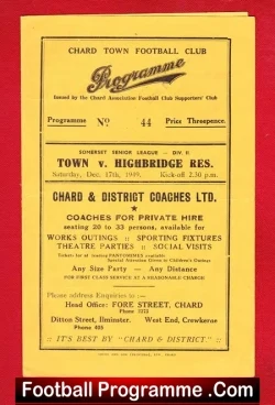 Chard Town v Highbridge Town 1949 – Somerset Senior League