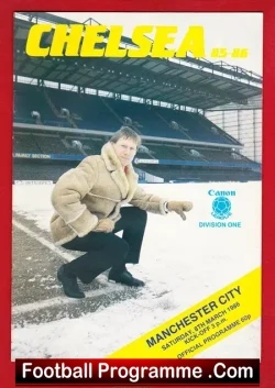 Chelsea v Manchester City 1986 - football programme