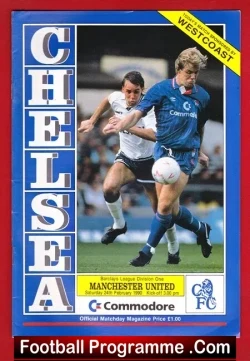Chelsea v Manchester United 1990 - football programme