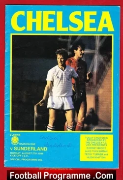 Chelsea v Sunderland 1984 - football programme