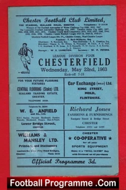 Chester v Chesterfield 1963 - football programme