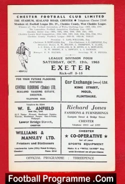 Chester v Exeter City 1963 - football programme