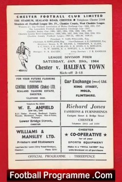 Chester v Halifax Town 1964 - football programme