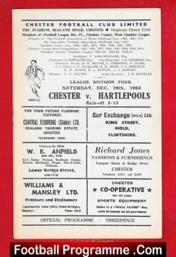 Chester v Hartlepool United 1963 - football programme