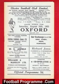 Chester v Oxford United 1963 - football programme