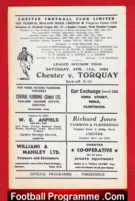 Chester v Torquay United 1964