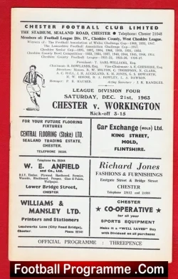 Chester v Workington 1963 - football programme