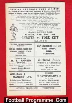 Chester v York City 1964 - football programme