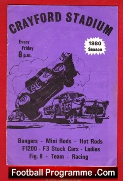 Crayford Stock Cars - Banger Racing - Hot Rods - F1200 - 1980 - stock car racing programme