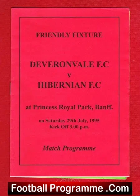 Deveronvale v Hibernian Hibs 1995 Highland Football League Banff