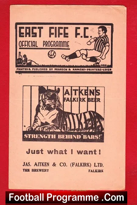 East Fife v Cowdenbeath 1960